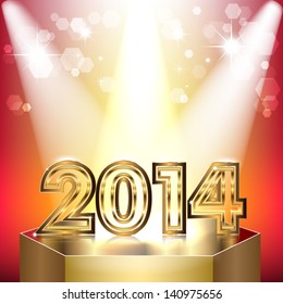 Festive background with light effects, Happy New Year 2014