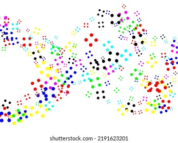 Festive background with multicolored confetti.  Abstract chaotic scatter on a white background. Astral design. Vector illustration