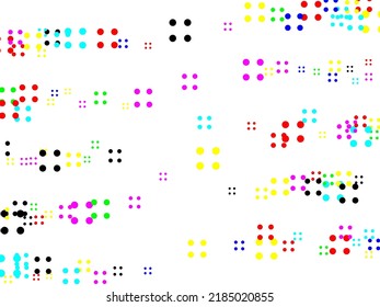 Festive background with multicolored confetti.  Dotted texture template. Geometric pattern in halftone style with gradient. Flying confetti.