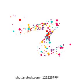 Festive background with multicolored confetti. Yellow, pink, blue circles but against a white background. Flying confetti.