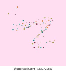 Festive background with multicolored confetti. Yellow, pink, blue circles but against a white background. Flying confetti.