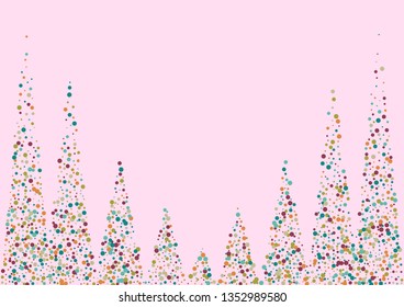 Festive background with multicolored confetti. Yellow, pink, blue circles but against a white background. Flying confetti.