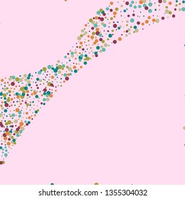 Festive background with multicolored confetti. Yellow, pink, blue circles but against a white background. Flying confetti.
