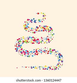 Festive background with multicolored confetti. Yellow, pink, blue circles but against a white background. Flying confetti.