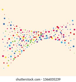 Festive background with multicolored confetti. Yellow, pink, blue circles but against a white background. Flying confetti.