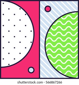 Festive Background in Neo Memphis Style Colorful Decorative Wallpaper with Simple Editable Bold Block Bright Smyk Color
