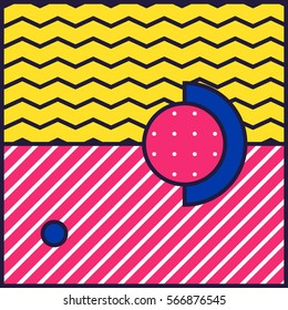 Festive Background in Neo Memphis Style Colorful Decorative Wallpaper with Simple Editable Bold Block Bright Smyk Color