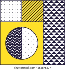 Festive Background in Neo Memphis Style Colorful Decorative Wallpaper with Simple Editable Bold Block Bright Smyk Color