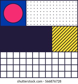 Festive Background in Neo Memphis Style Colorful Decorative Wallpaper with Simple Editable Bold Block Bright Smyk Color