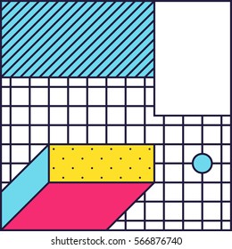 Fundo festivo em Neo Memphis Estilo colorido papel de parede decorativo com simples editável negrito bloco brilhante Smyk cor
