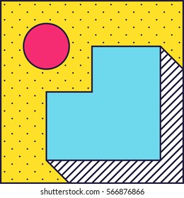 Festive Background in Neo Memphis Style Colorful Decorative Wallpaper with Simple Editable Bold Block Bright Smyk Color