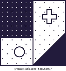 Festive Background in Neo Memphis Style Monochrome Decorative Wallpaper with Simple Editable Bold Block violet and white Color positive digital print