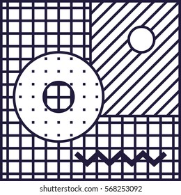 Festive Background in Neo Memphis Style Monochrome Decorative Wallpaper with Simple Editable Bold Block violet and white Color positive digital print