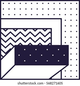 Festive Background in Neo Memphis Style Monochrome Decorative Wallpaper with Simple Editable Bold Block violet and white Color positive digital print