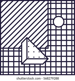 Festive Background in Neo Memphis Style Monochrome Decorative Wallpaper with Simple Editable Bold Block violet and white Color positive digital print