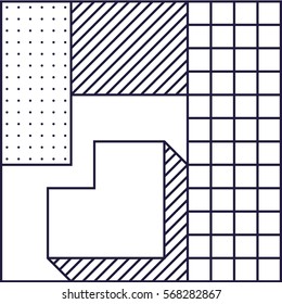 Festive Background in Neo Memphis Style Monochrome Decorative Wallpaper with Simple Editable Bold Block violet and white Color positive digital print