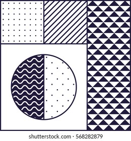 Festive Background in Neo Memphis Style Monochrome Decorative Wallpaper with Simple Editable Bold Block violet and white Color positive digital print