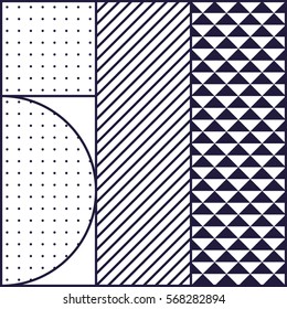 Festive Background in Neo Memphis Style Monochrome Decorative Wallpaper with Simple Editable Bold Block violet and white Color positive digital print