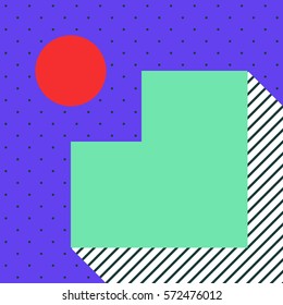 Festive Background in Neo Memphis Style Colorful Decorative Wallpaper with Simple Editable Bold Block Bright Color positive digital print
