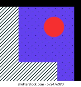 Festive Background in Neo Memphis Style Colorful Decorative Wallpaper with Simple Editable Bold Block Bright Color positive digital print