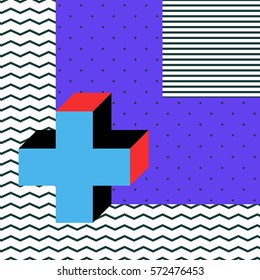 Festive Background in Neo Memphis Style Colorful Decorative Wallpaper with Simple Editable Bold Block Bright Color positive digital print