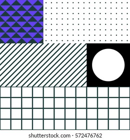 Festive Background in Neo Memphis Style Colorful Decorative Wallpaper with Simple Editable Bold Block Bright Color positive digital print