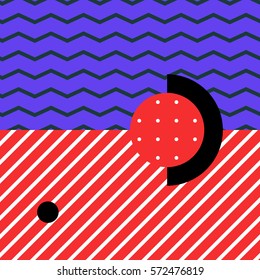 Festive Background in Neo Memphis Style Colorful Decorative Wallpaper with Simple Editable Bold Block Bright Color positive digital print