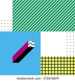 Festive Background in Neo Memphis Style Colorful Decorative Wallpaper with Simple Editable Bold Block Bright Color positive digital print