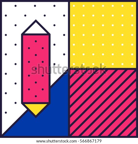 Festive Background in Neo Memphis Style Colorful Decorative Wallpaper with Simple Editable Bold Block Bright Smyk Color