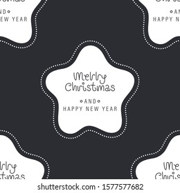 Festive background for new year or christmas. Seamless texture of the stars and inscription. For wallpaper, pattern fills, web page, surface textures, textile print, wrapping paper - Vector