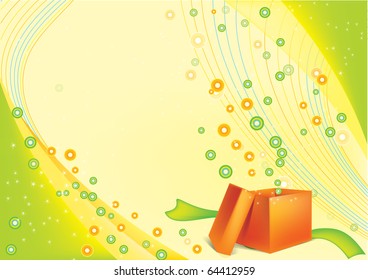 festive background with an open gift card