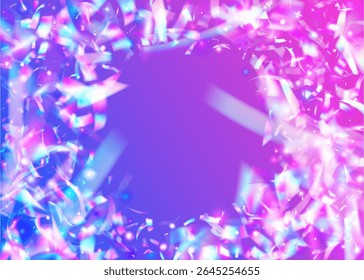Fundo festivo. Efeito da Parte. Banner digital. Surpresa Tinsel. Modelo de Luz. Disco Glitter. Rebentamento Com Brilho Roxo. Ilustração holográfica da arte. Fundo Festivo Rosa