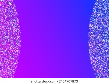 Festive Background. Party Serpentine. Purple Happy Sparkle. 3d Concept. Falling Banner. Light Isolated Cristals. Cristal Ribbon. Transparent Glitter. Blue Festive Background