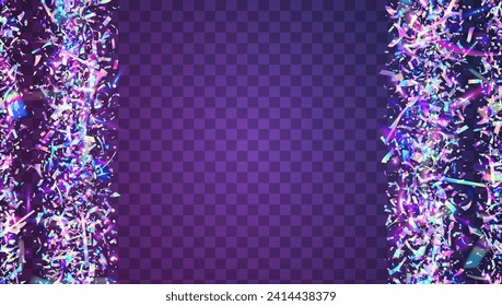 Festive Background. Rainbow Sparkle. Modern Banner. 3d Abstract Explosion. Glare Pattern. Neon Glitter. Falling Design. Pink Laser Serpentine. Blue Festive Background