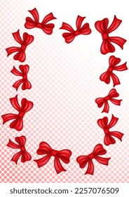 Festive background from realistic bows. Vector illustration