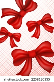 Festive background from realistic bows. Vector illustration