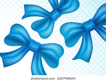 Festive background from realistic bows. Vector illustration