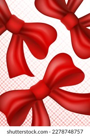 Festive background from realistic bows. Vector illustration