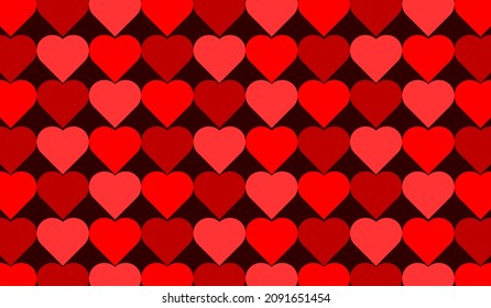 fondo festivo con corazones rojos para los amantes
