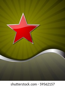 Festive background with red star