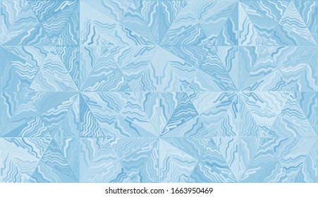 Festive background. Seamless pattern. Snowflakes arranged in a honeycomb structure. Randomly painted elements. 