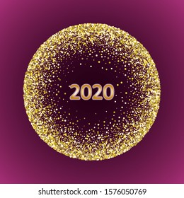 Festive background with sequins. 2020 New year and Christmas.