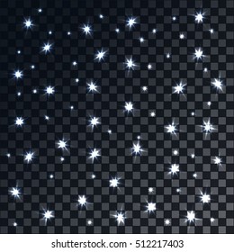 Festive background with sparkle and stars, vector illustration. New year flash