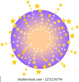 Festive background with stars; free space for text in the center