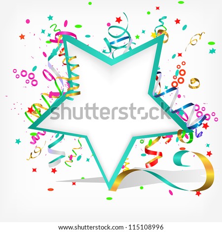 festive background with stars and streamer