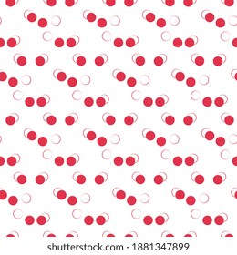 Festive background. Festive vector design. Cheerful illustration with pink dots, circles on a white background. Seamless, artistic.
