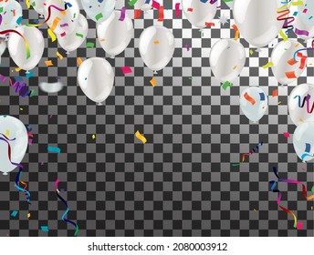 festive background with white balloons
