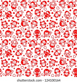 Festive background, wrapping paper, red icons