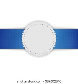 Festive Badge on blue Ribbon