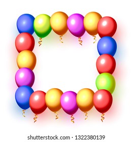 Festive balloon in an empty frame. Vector illustration